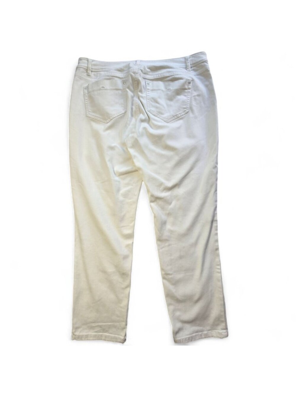 J.Jill Denim Authentic Fit Slim Ankle Pants White Cotton Blend Size 10